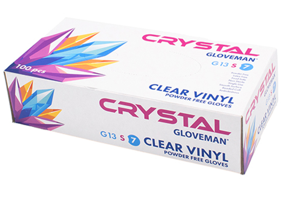 Gloveman clear vinyl powder free gloves 1000 gloves
