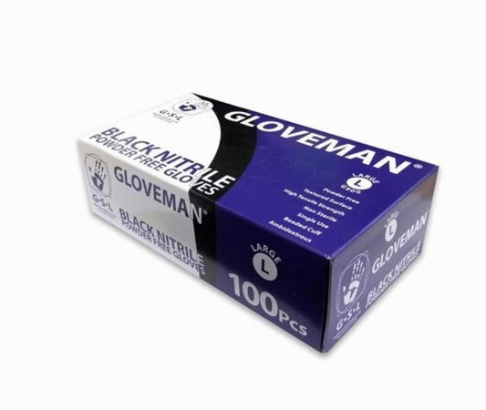 Gloveman disposable black nitrile gloves image 0